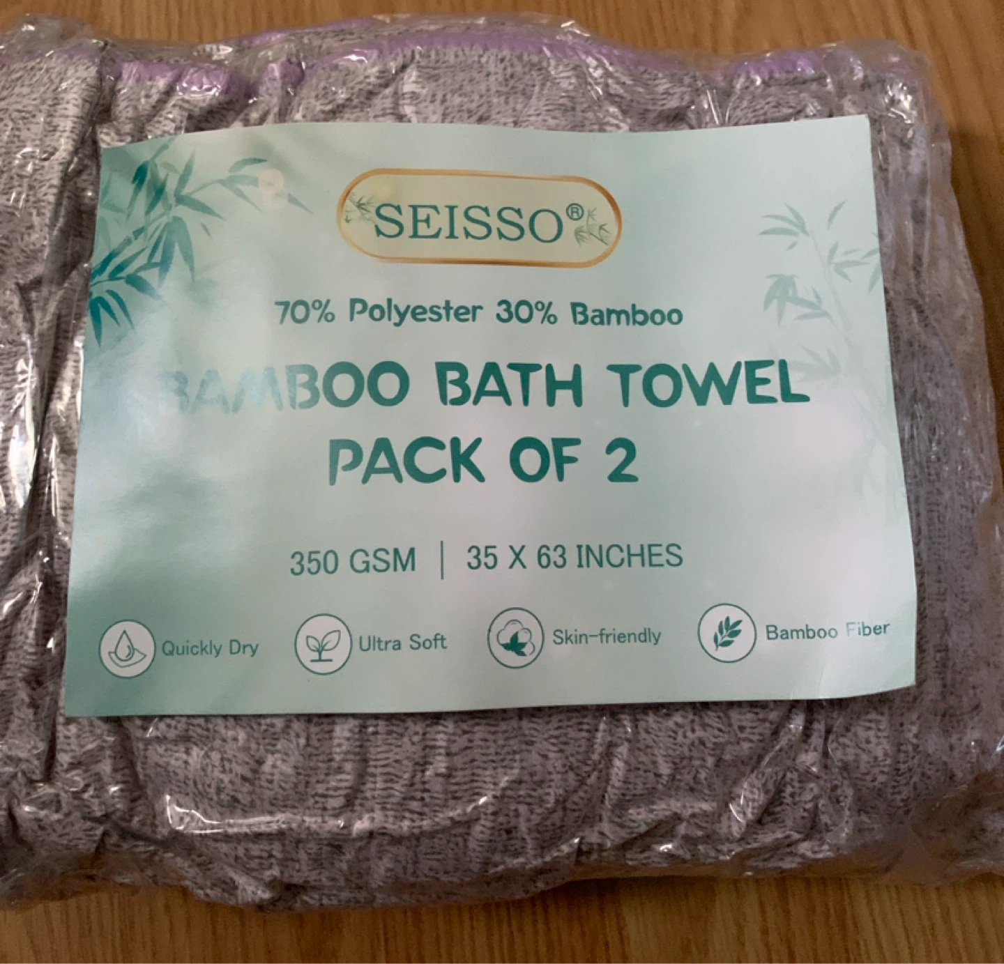 Seisso Bamboo Bath Towels - Pack of 2