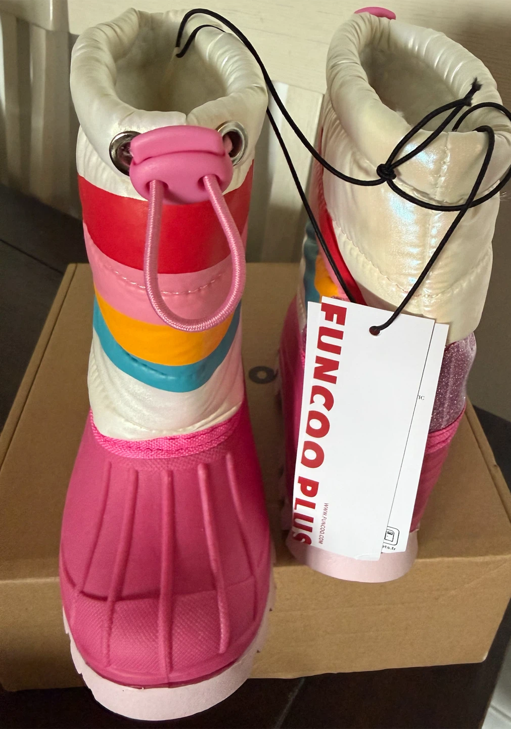 Girls Toddler Rainbow Snow Boots Size 8 Pink - photo 2