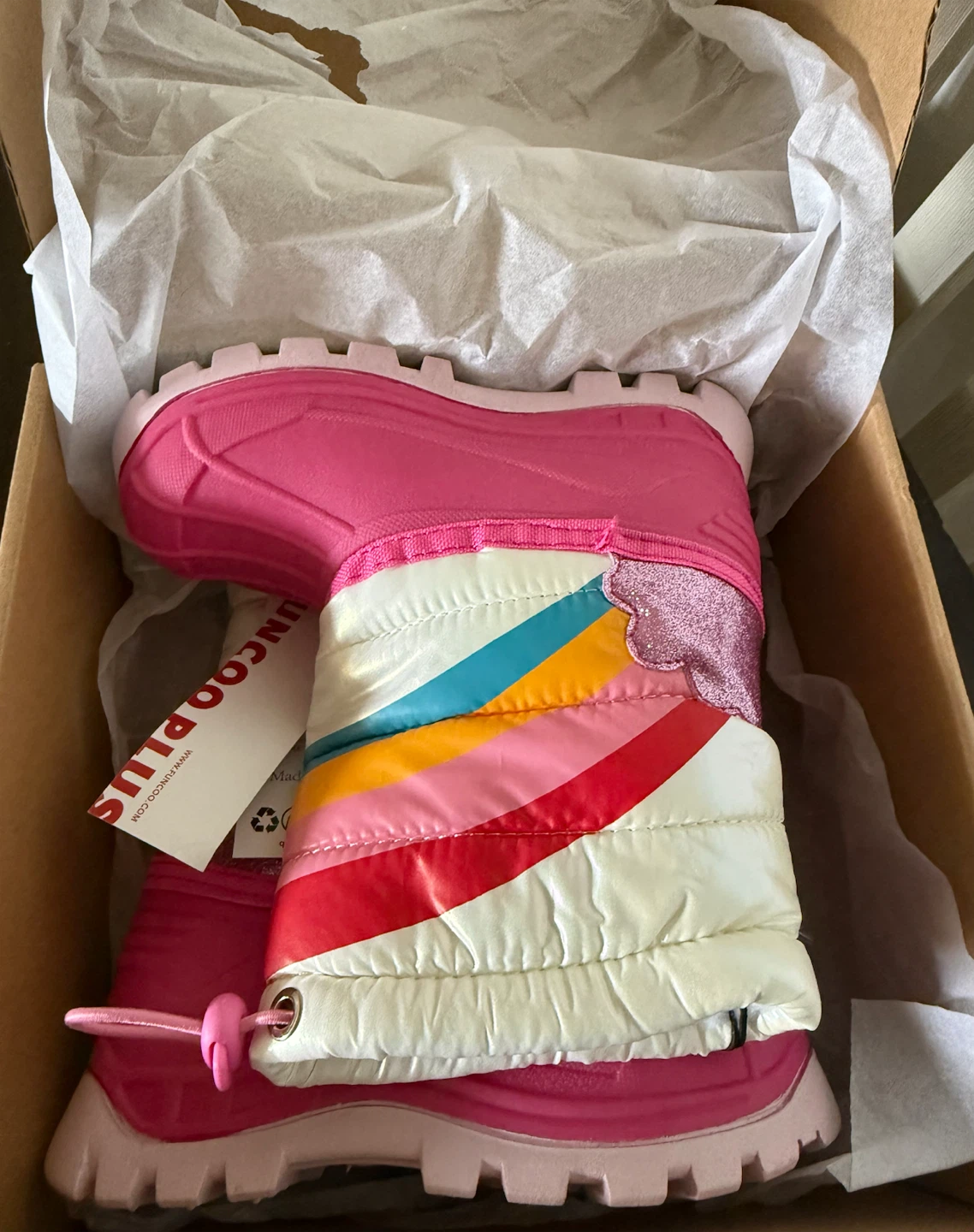 Girls Toddler Rainbow Snow Boots Size 8 Pink - photo 4