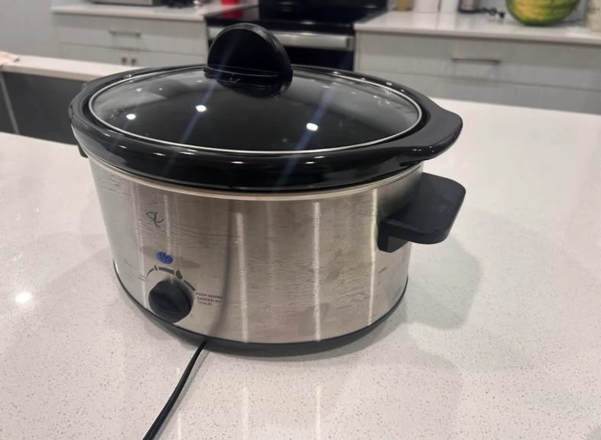 PC Stainless Steel Slow Cooker with Glass Lid