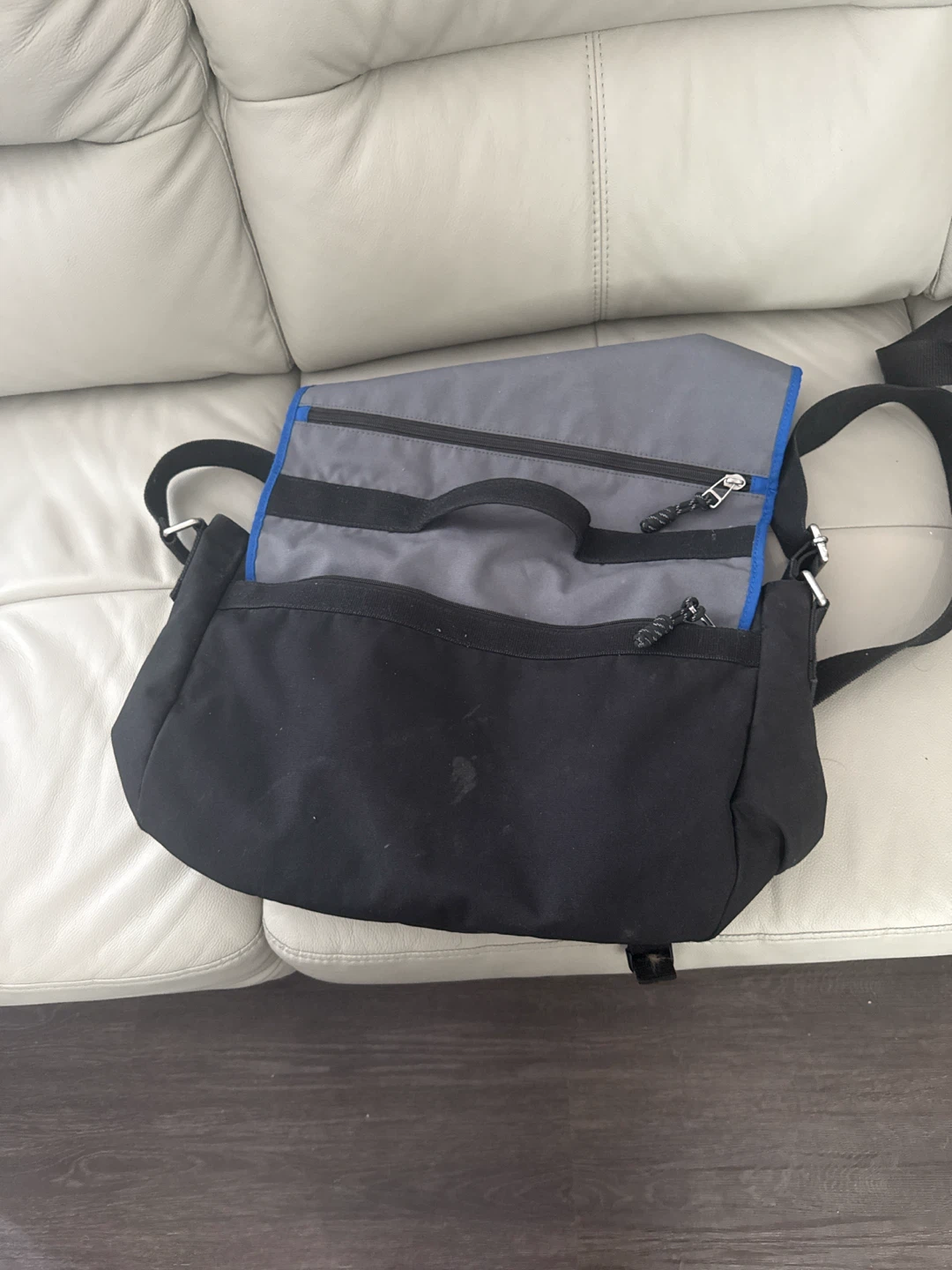 Black and Grey Messenger Bag