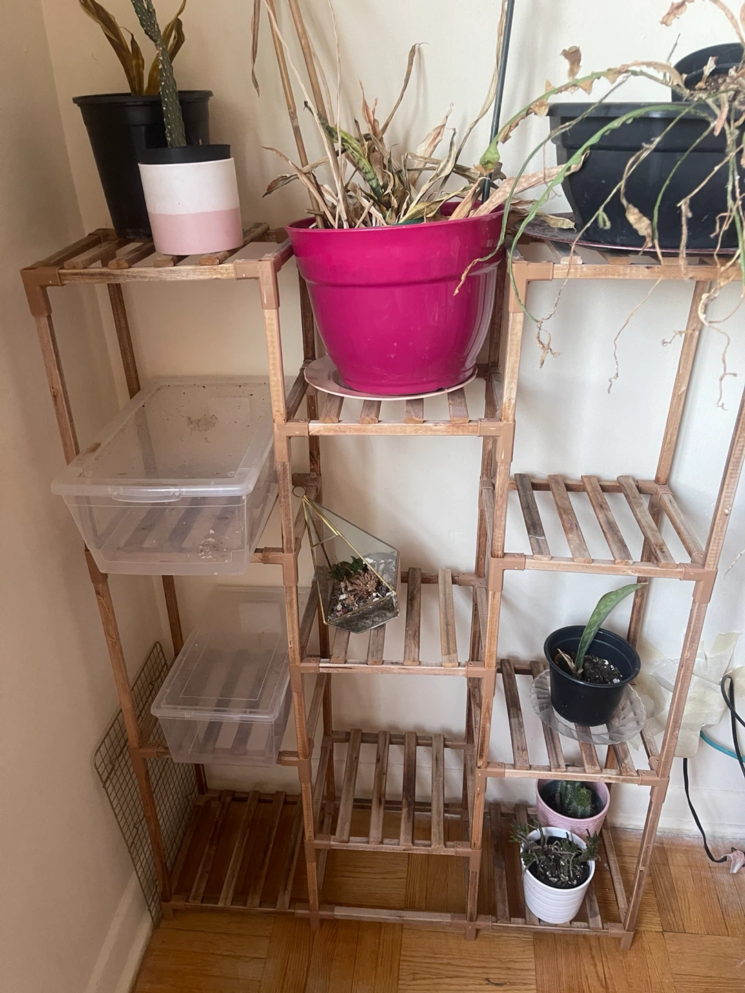Wooden Plant Stand Shelf