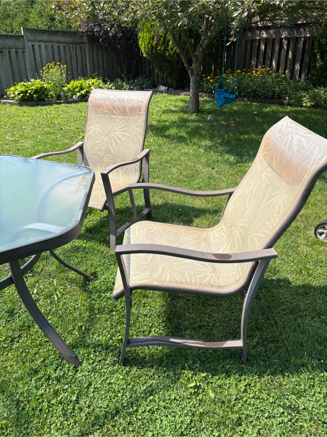 Glass Top Patio Dining Set with 4 Chairs - photo 2