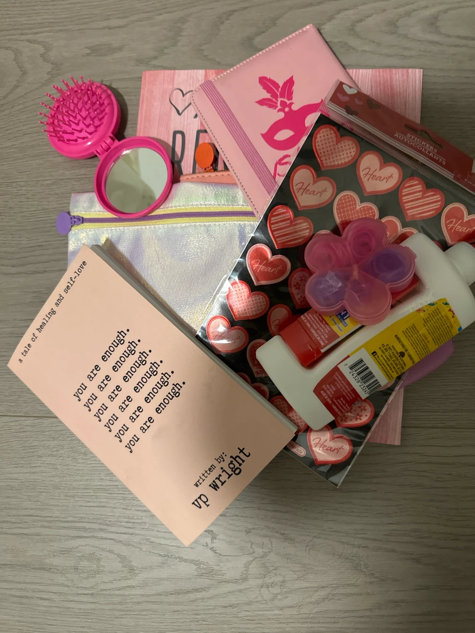 Assorted Pink & Heart Themed Stationery & Craft Items