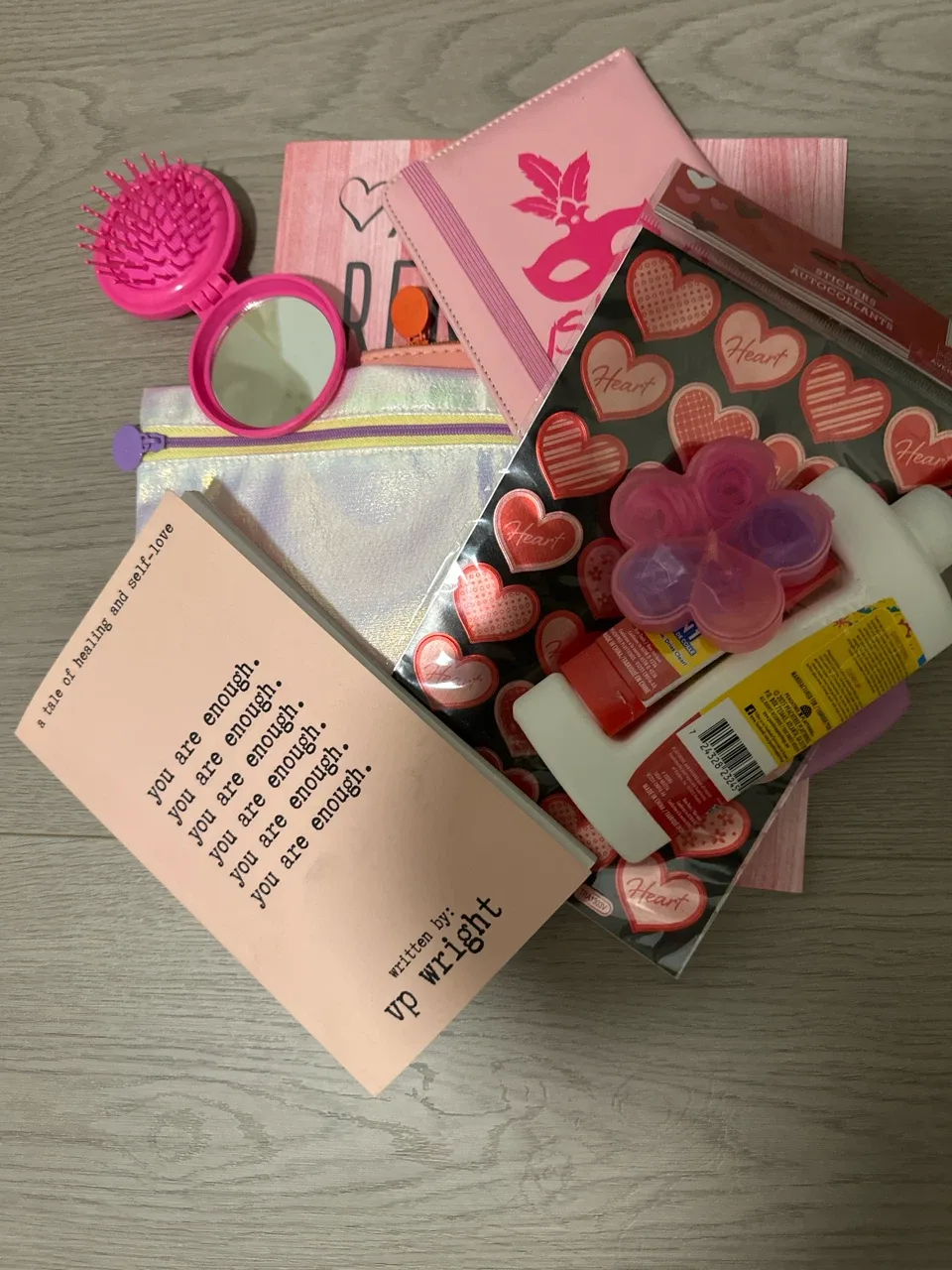 Assorted Pink & Heart Themed Stationery & Craft Items