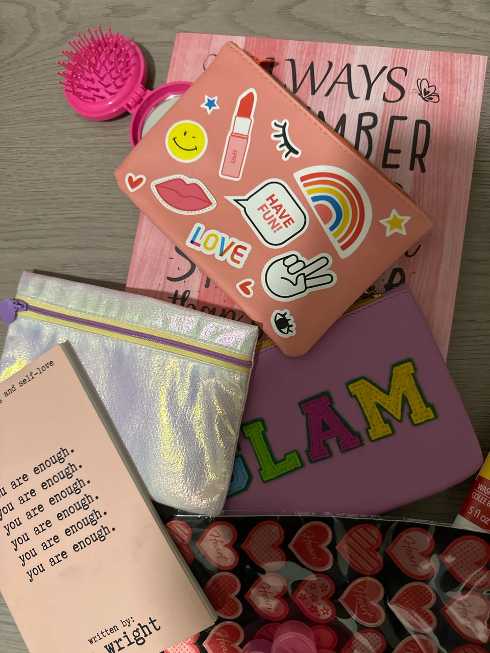 Assorted Pink & Heart Themed Stationery & Craft Items - photo 3