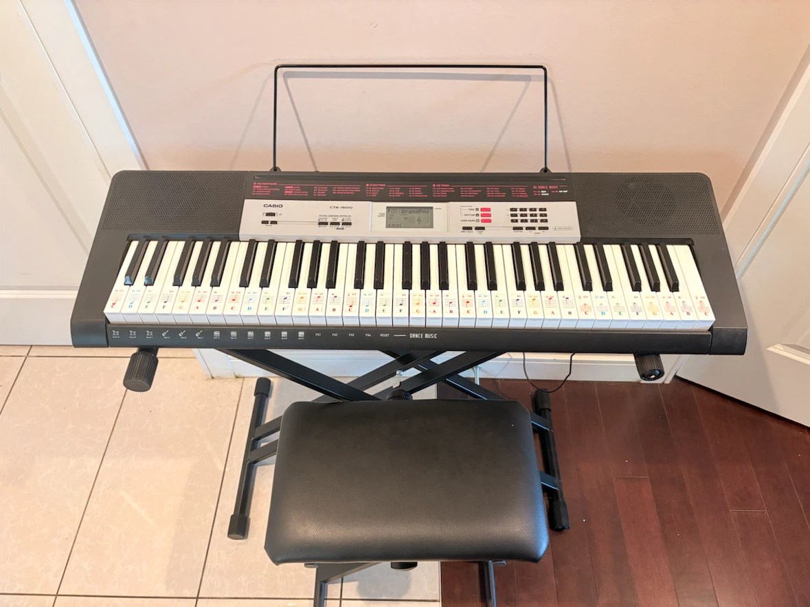 Casio CTK-1500 keyboard with stand and bench - photo 2