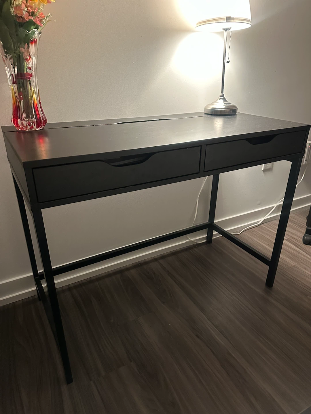 Black Two-Drawer Desk - photo 2