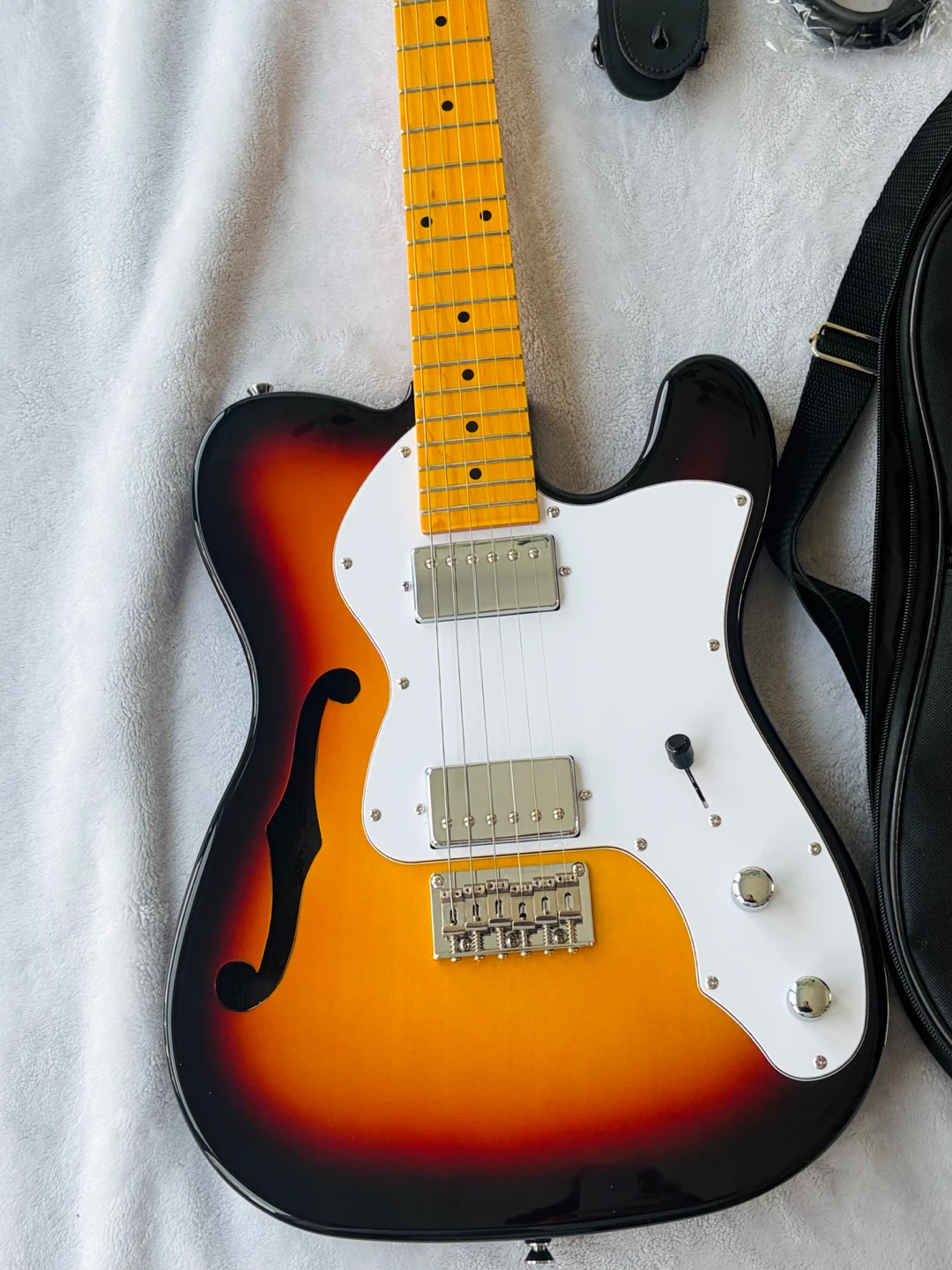 Never used Donner telecaster Guitar with Case and Accessories - photo 3