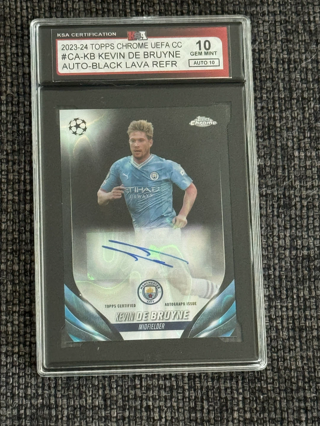 2023-24 Topps Chrome Kevin De Bruyne Auto Black Lava Refractor