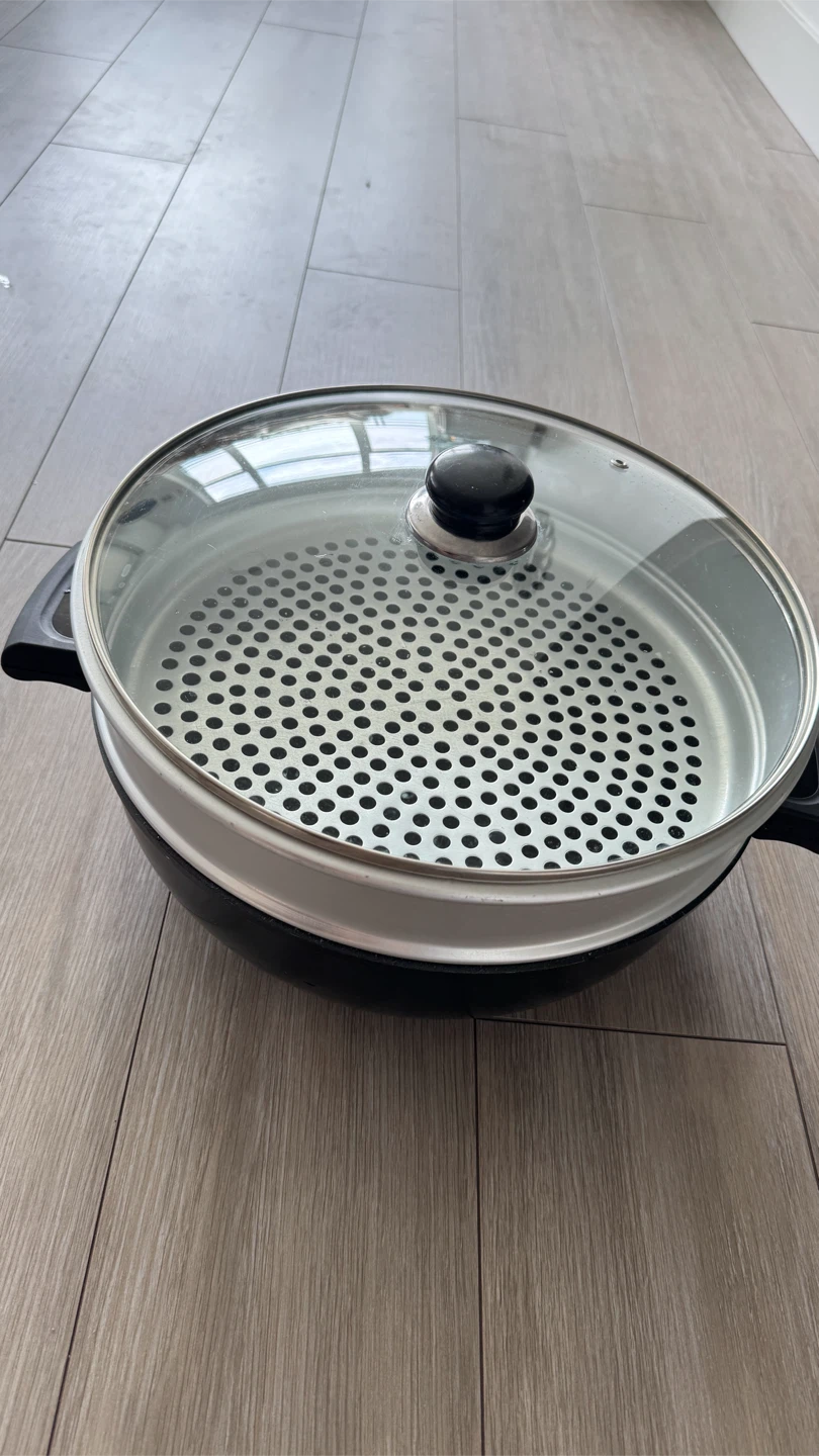 Electric Steamer Pot with Glass Lid
