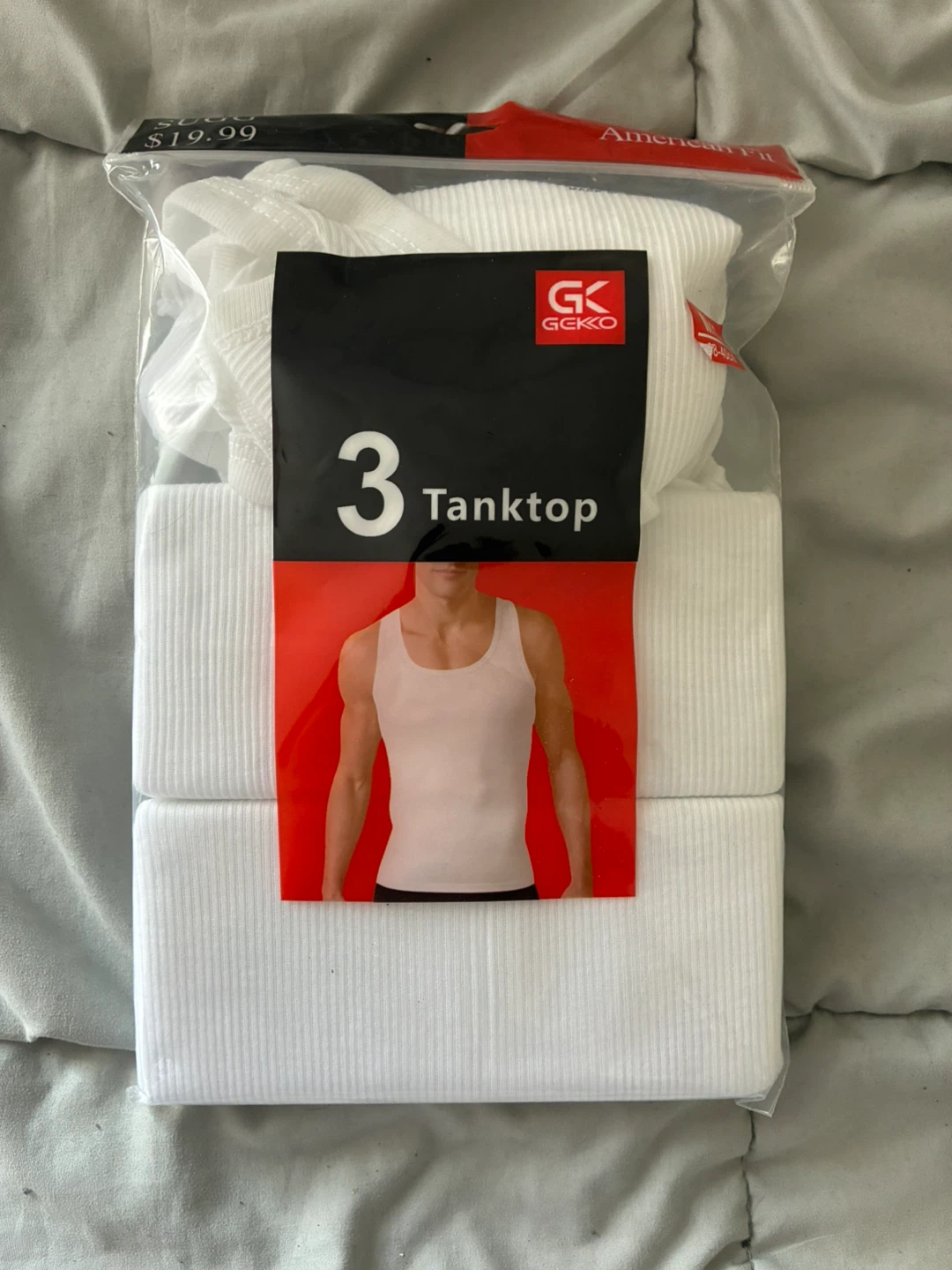Men's 3 Pack Tanktops - White size Medium
