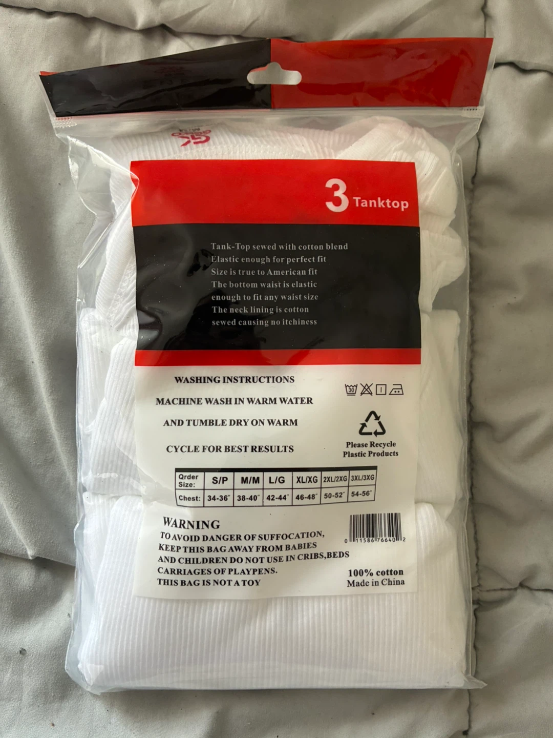 Men's 3 Pack Tanktops - White size Medium - photo 2