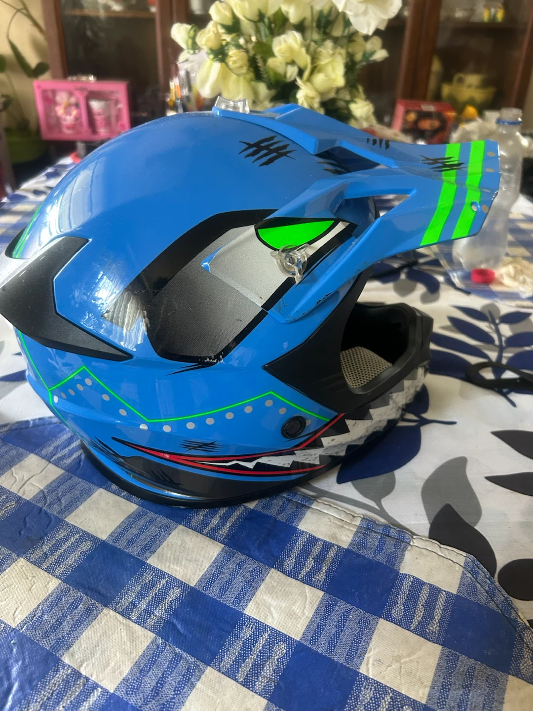 Blue Dirt Bike Helmet - photo 2