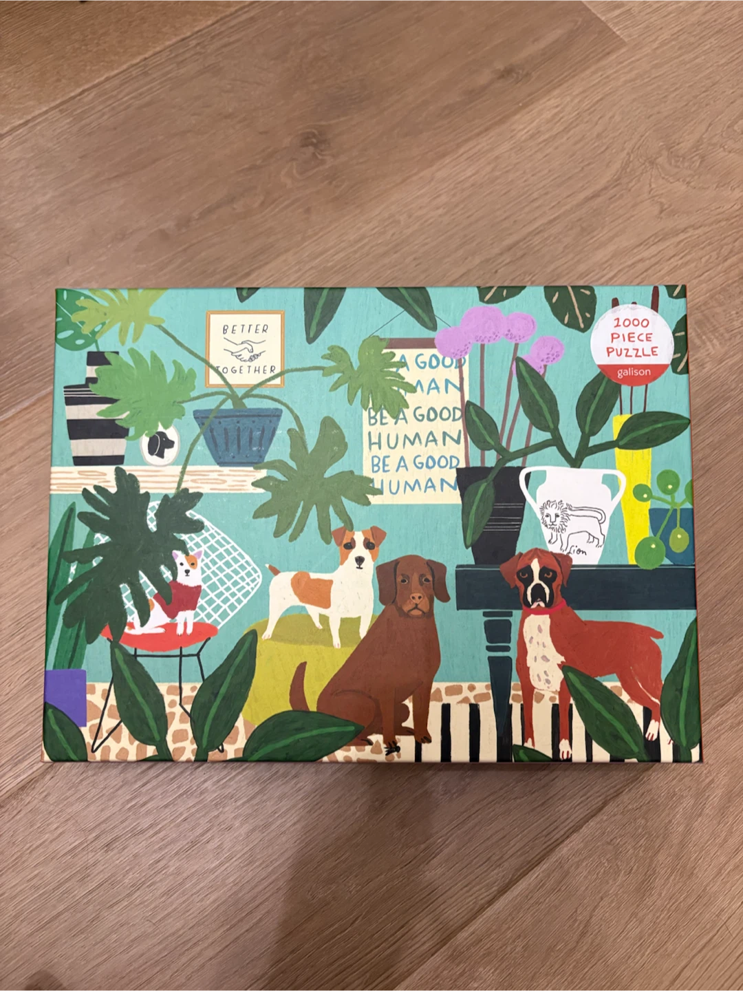Galison cute dog and plants 1000 Piece Jigsaw Puzzle