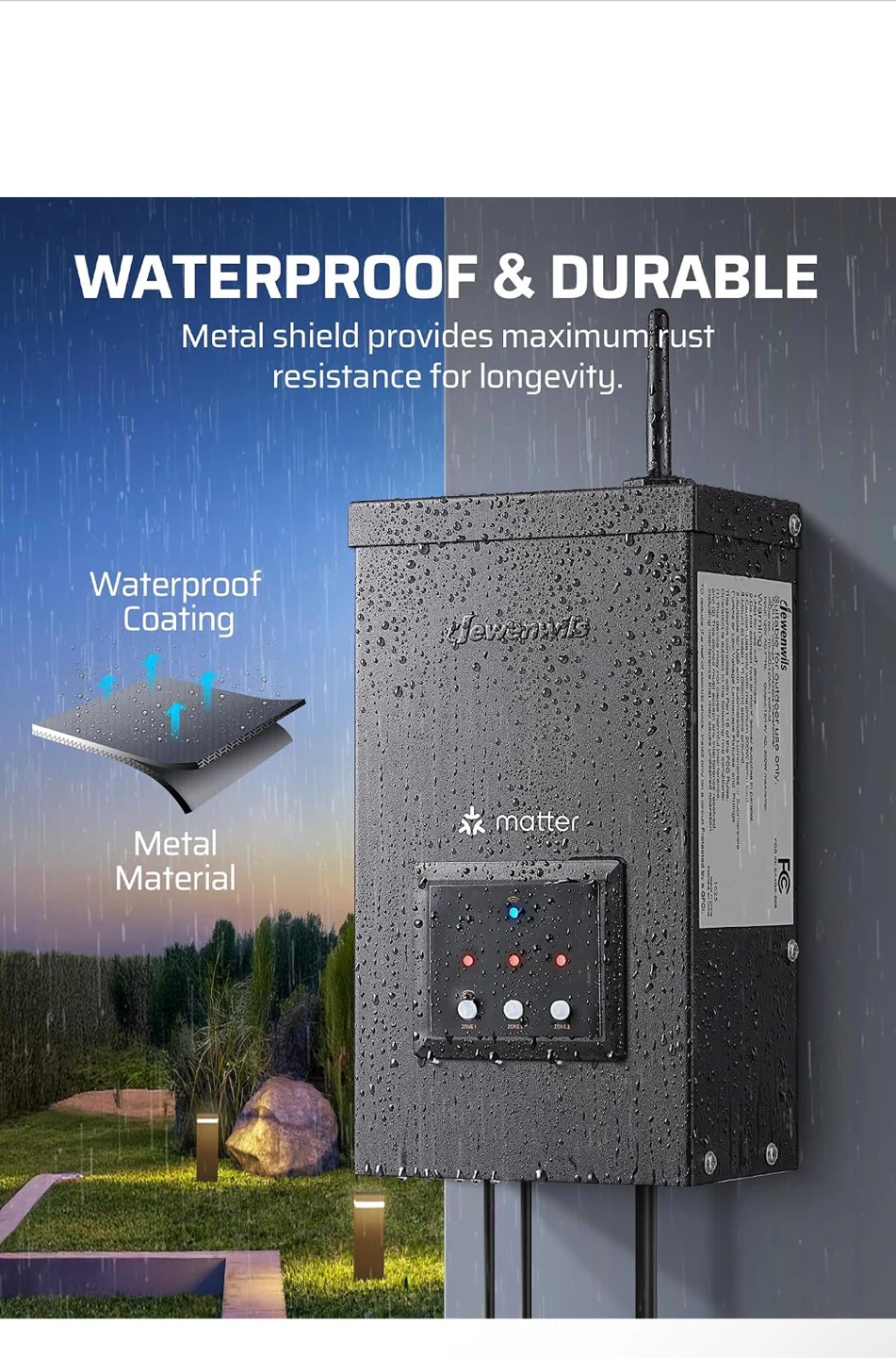 Jewenwils 3 Channel Smart Outdoor Landscape Light Timer - photo 4