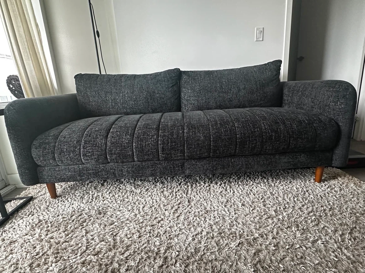Dark Grey Tufted Sofa - photo 2