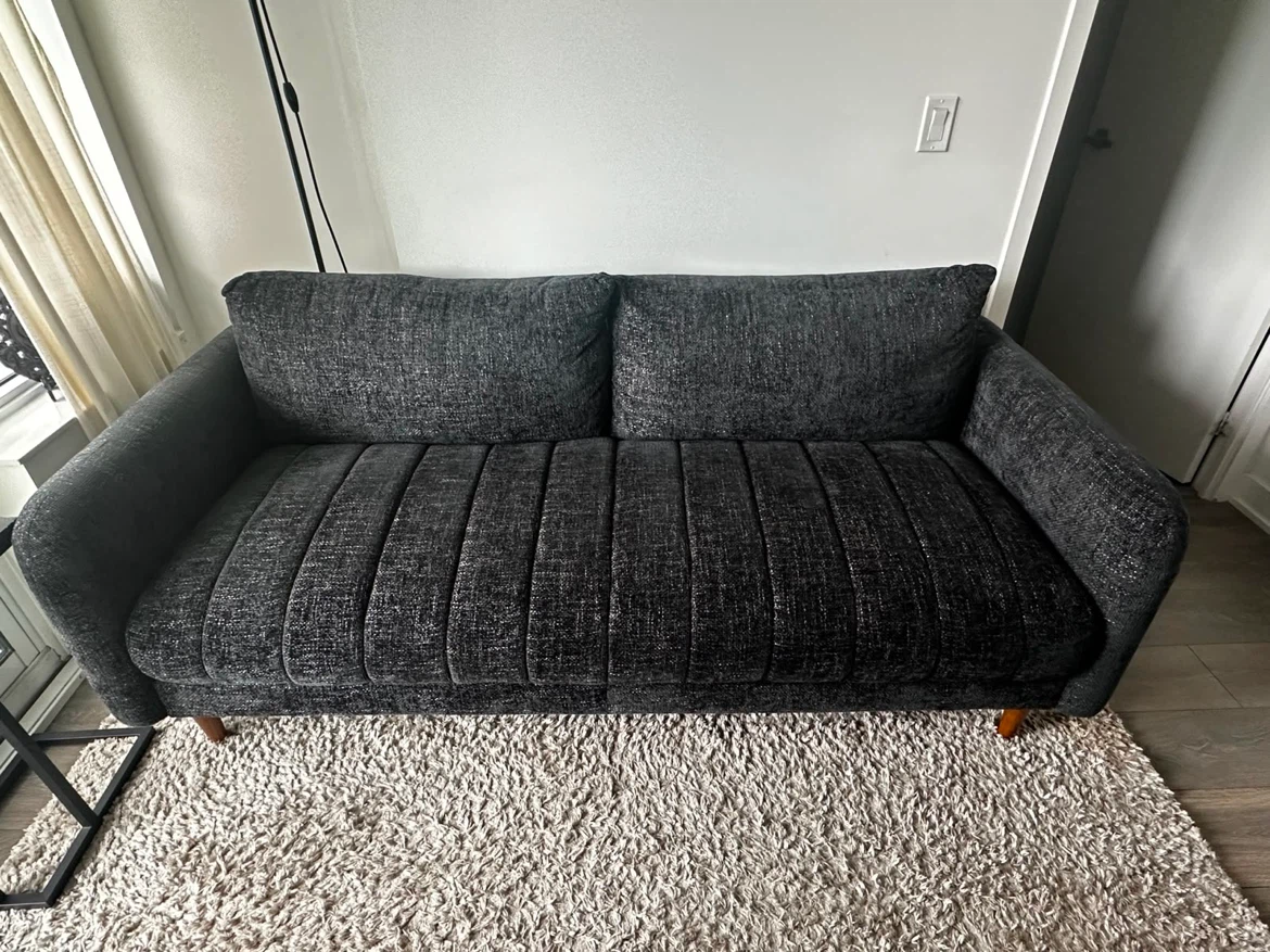 Dark Grey Tufted Sofa - photo 3