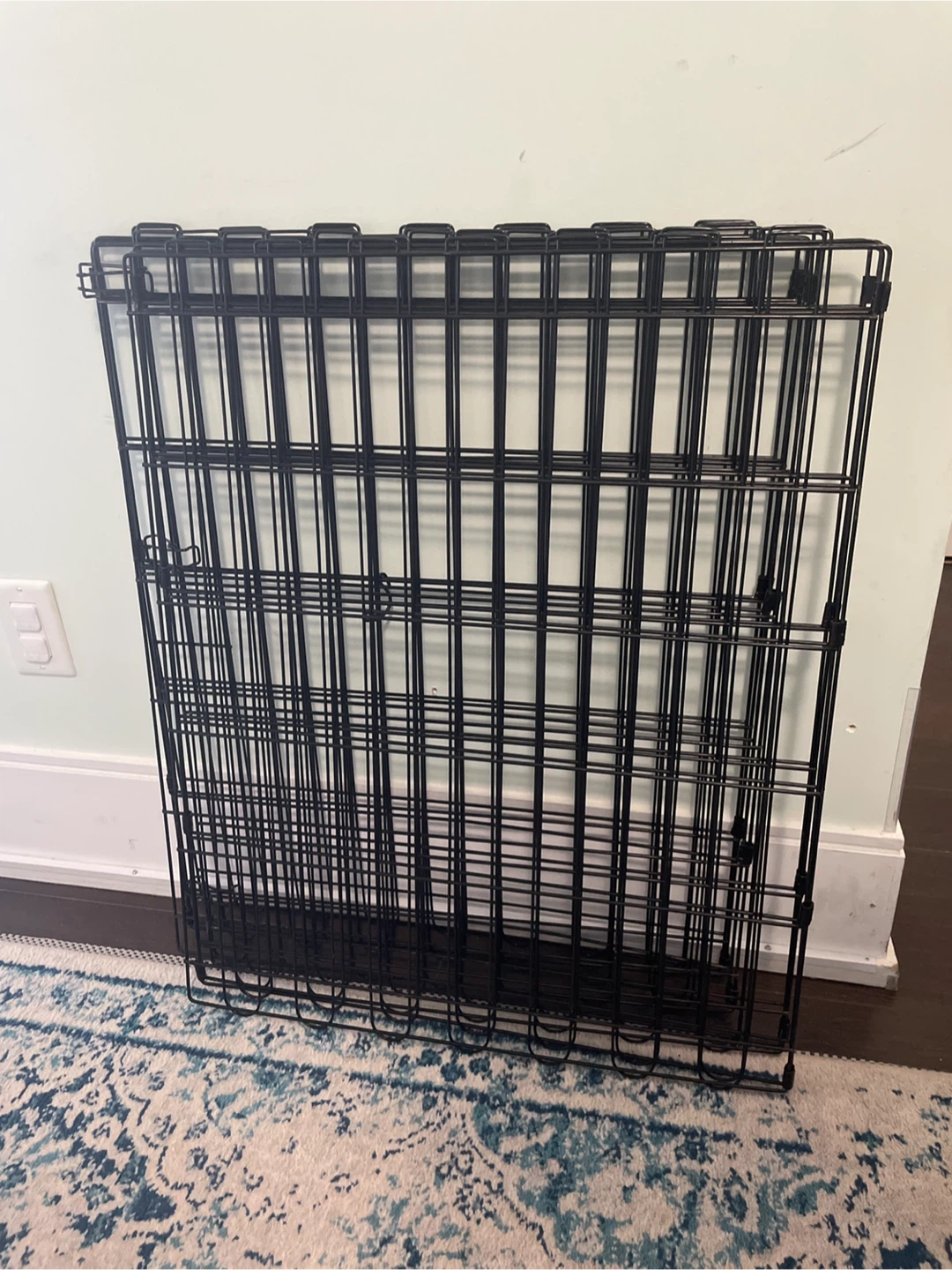 Black Metal Dog Playpen Crate Panels