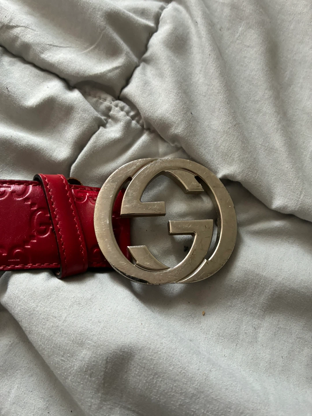 Red Gucci Monogram Belt One size - photo 5