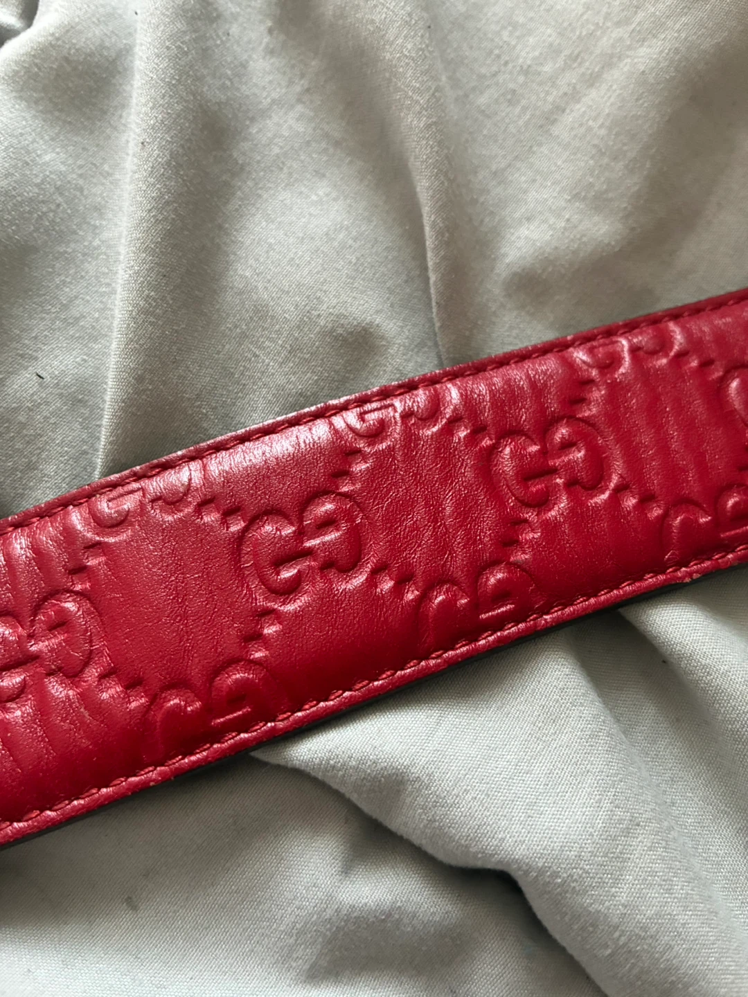 Red Gucci Monogram Belt One size - photo 3