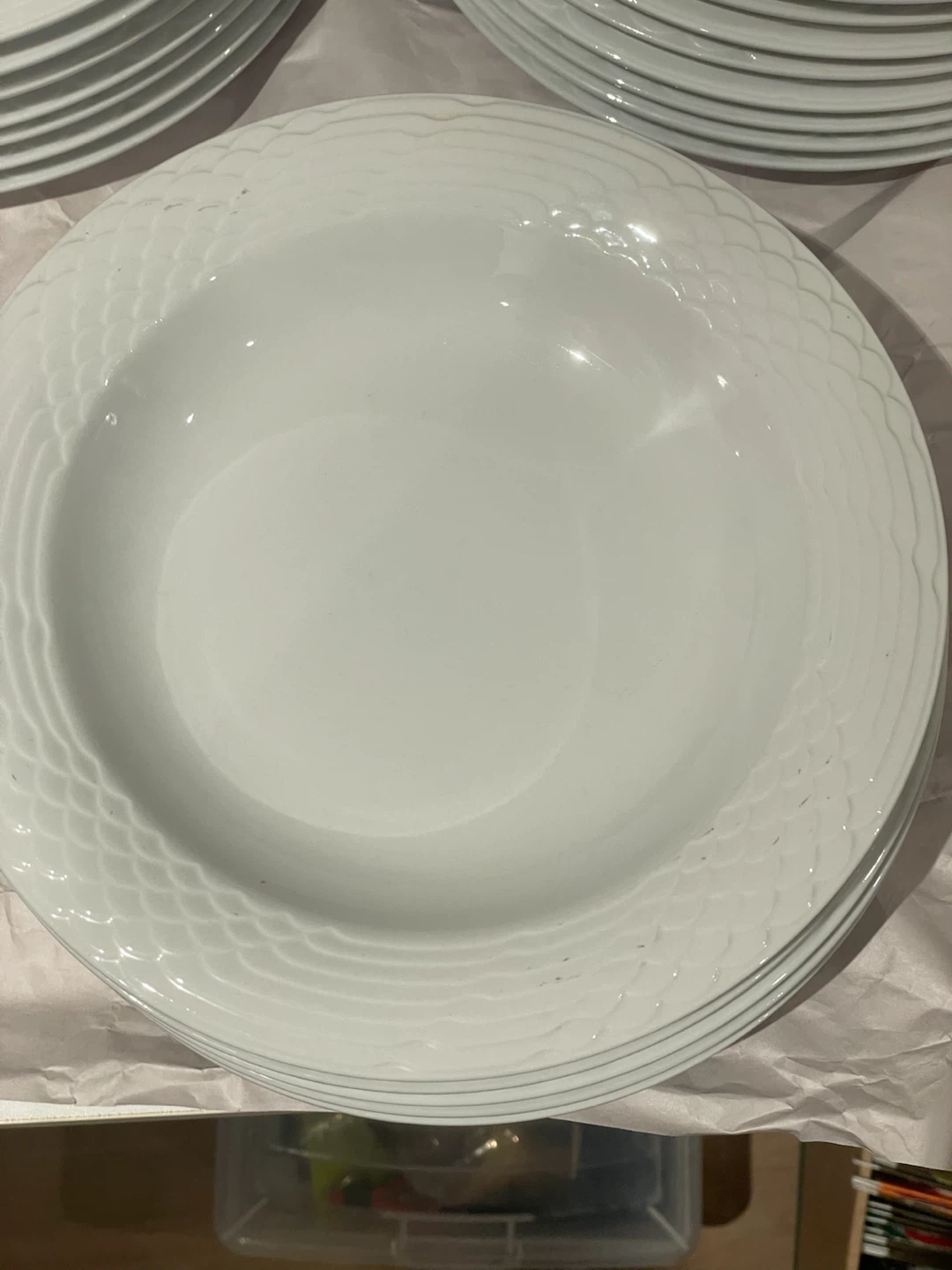 White Bowl Plates - Set of 8
