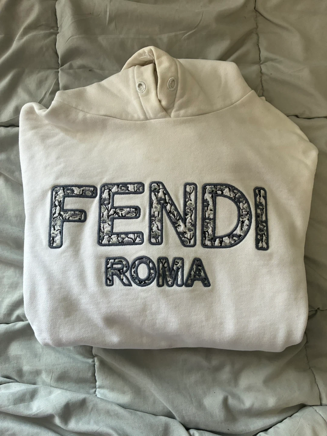 Fendi Roma Logo Hoodie White Mens Size X Small - photo 2