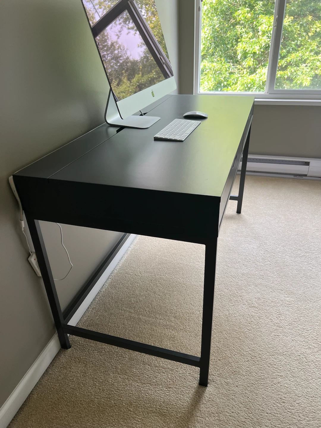 IKEA Dark Grey Desk with Two Drawers - photo 2