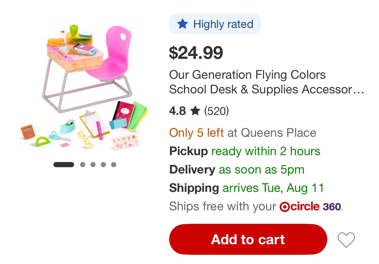 Our Generation Flying Colors School Desk & Supplies Set - photo 3