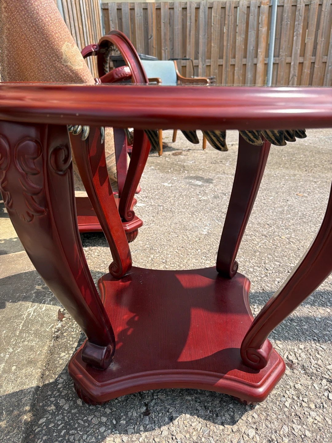 Red glass table set - photo 3