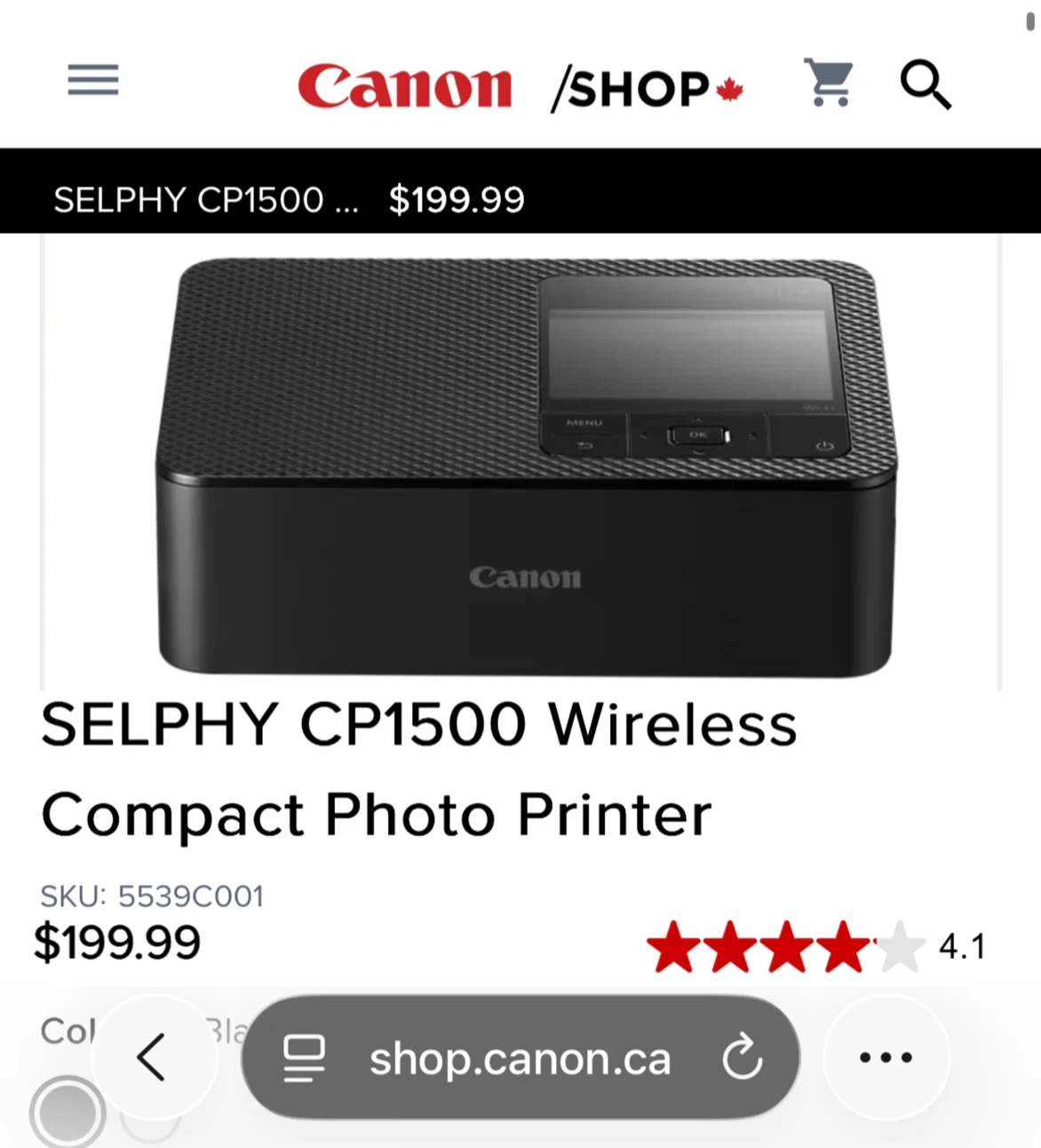 NEW!! SELPHY CP1500 Wireless Compact Photo Printer - MSRP $226
