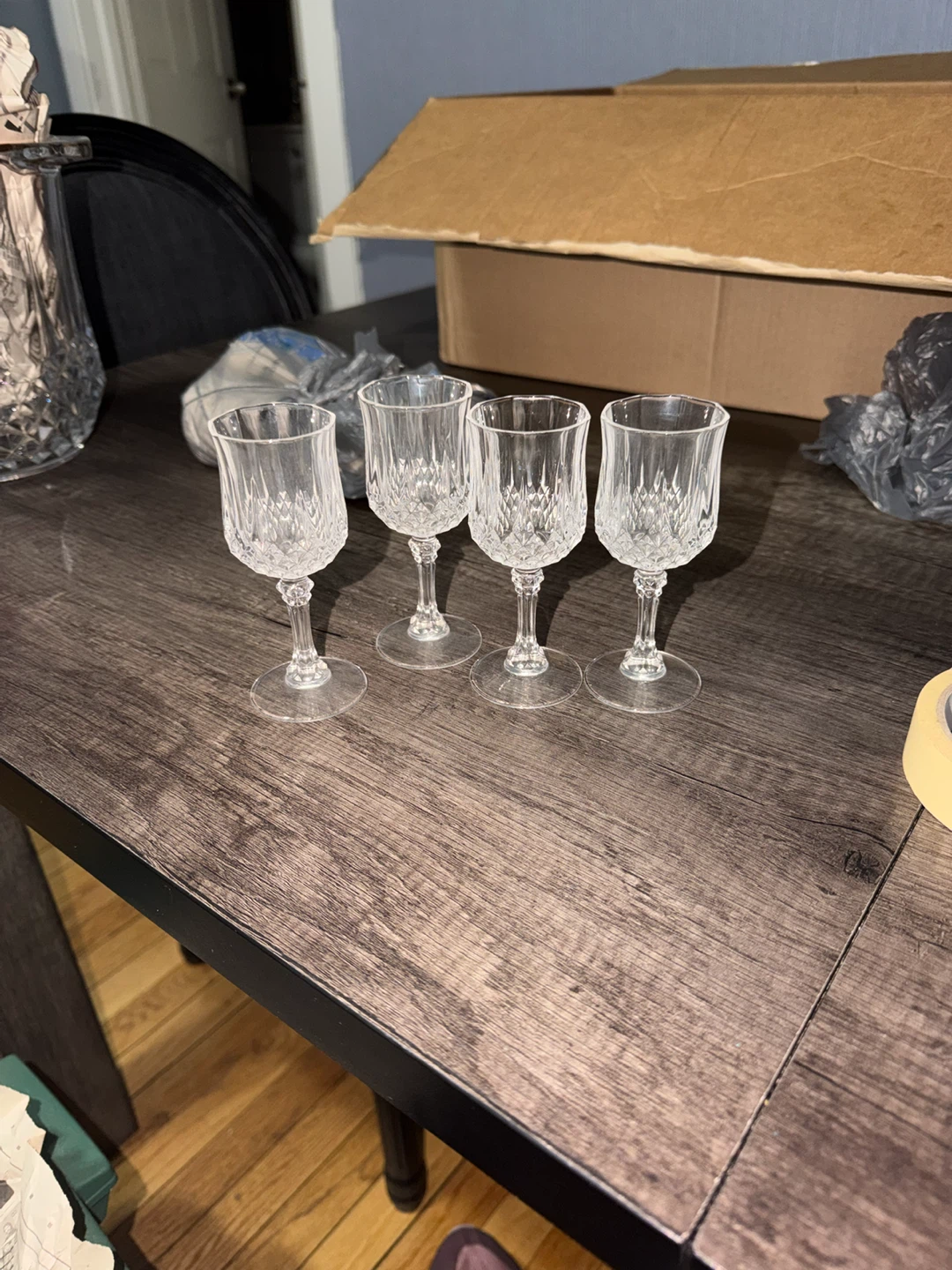Crystal Cut Glass Ice Bucket & 4 Champagne Flutes Set - photo 2