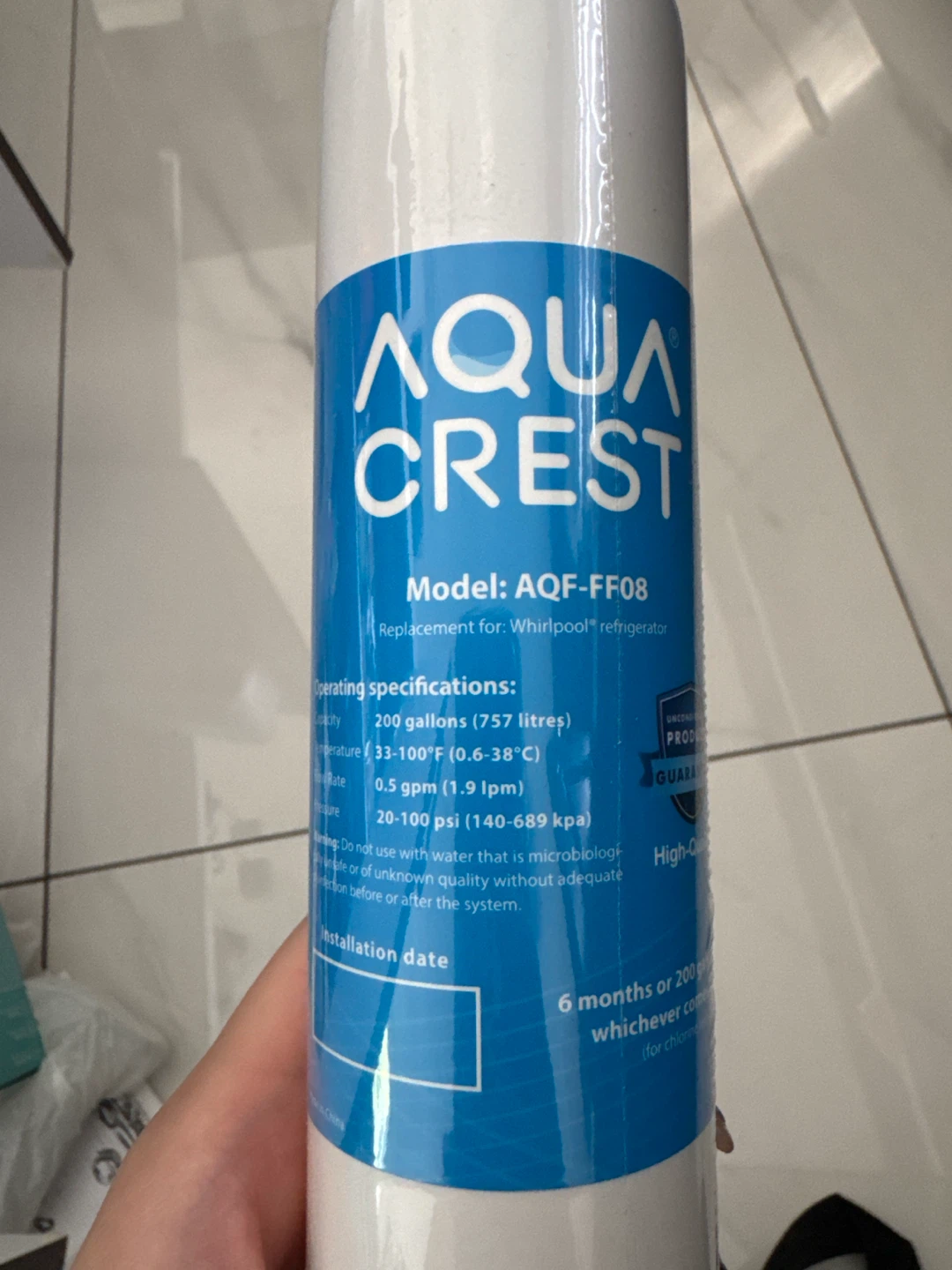 AQUACREST AQF-FF08 Refrigerator Water Filter