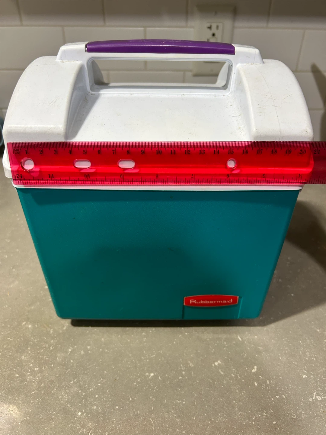 Rubbermaid Lunch Box Cooler Teal Purple Handle