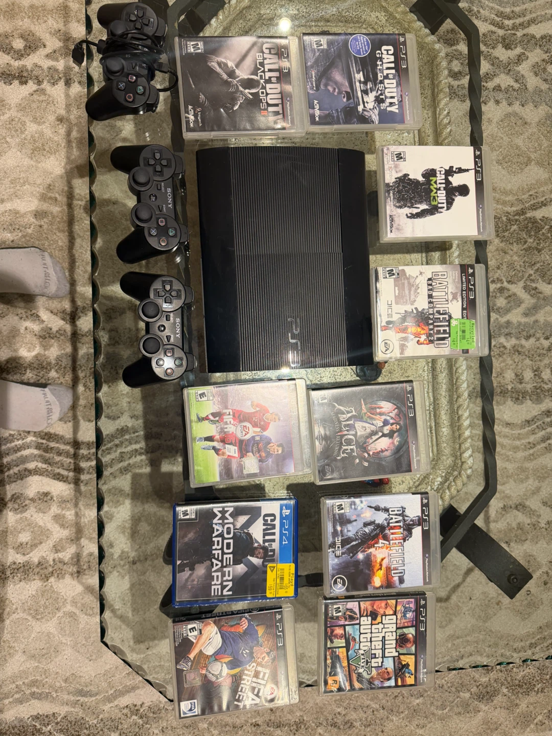 PlayStation 3 Console with 10 Games and 3 Controllers