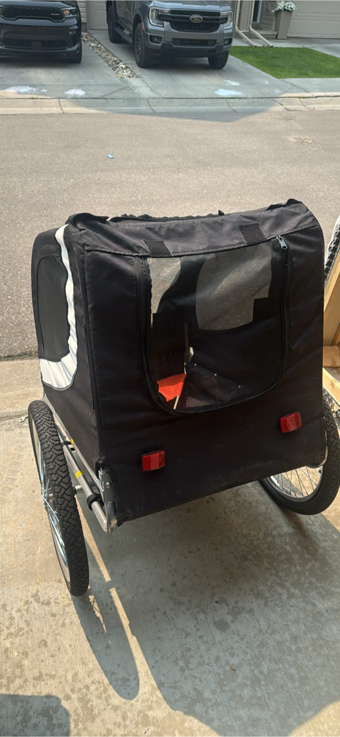 Black and White Bicycle Trailer