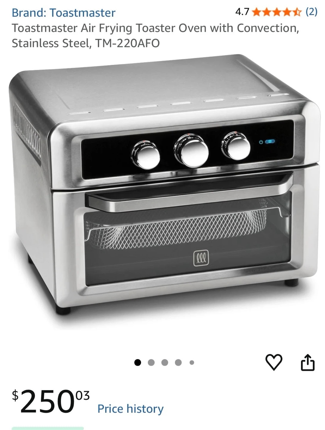 Toastmaster 4-in-1 Air Fryer Toaster Oven - photo 3