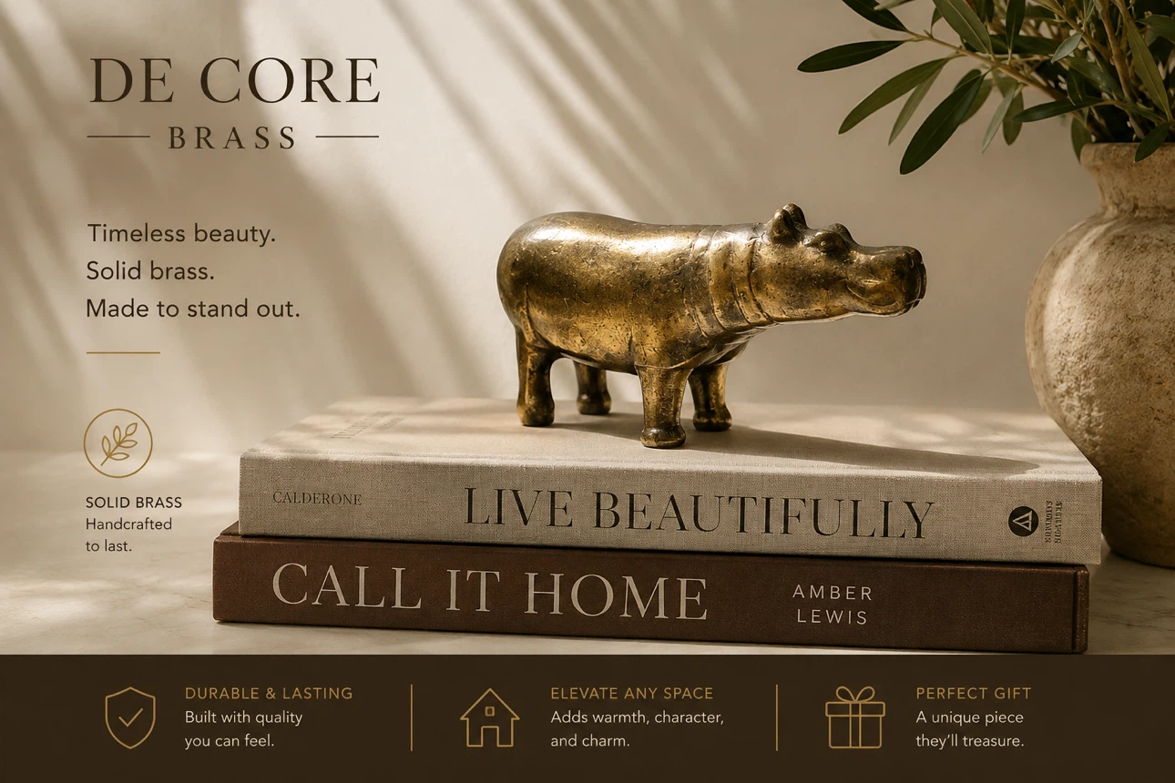 Bronze Hippo Figurine