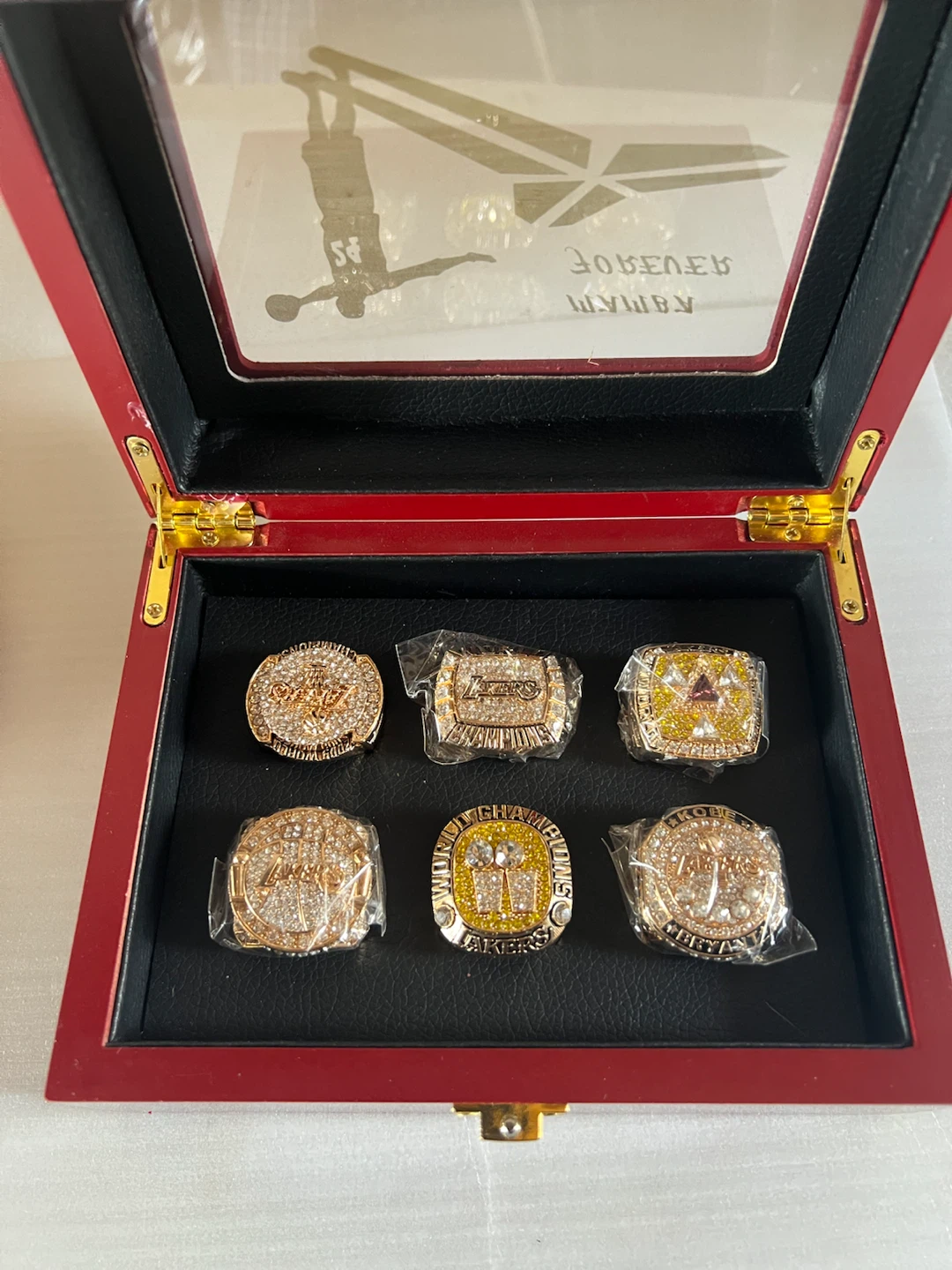 Set of 6 Kobe Bryant Lakers Championship Rings
