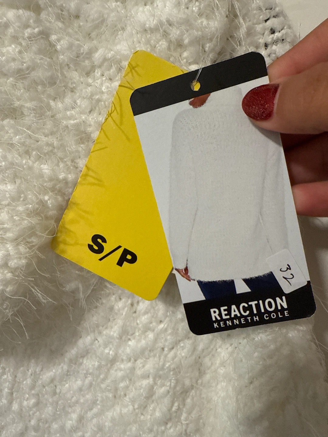 White Cowl Neck Sweater - REACTION KENNETH COLE SIZE S/P - photo 2