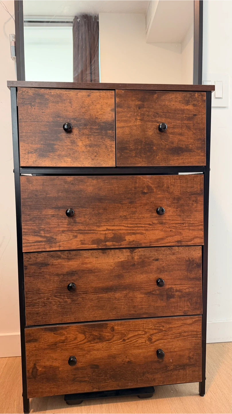 Amazon Rustic Brown Dresser set + bedside table
