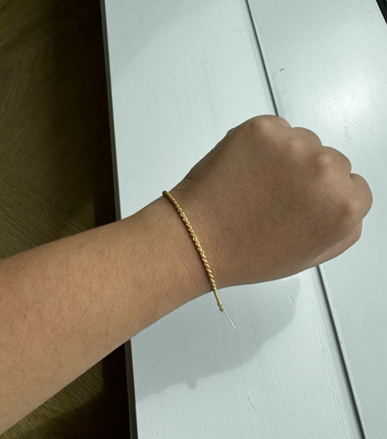 18K Gold Rope Chain Bracelet Size 7