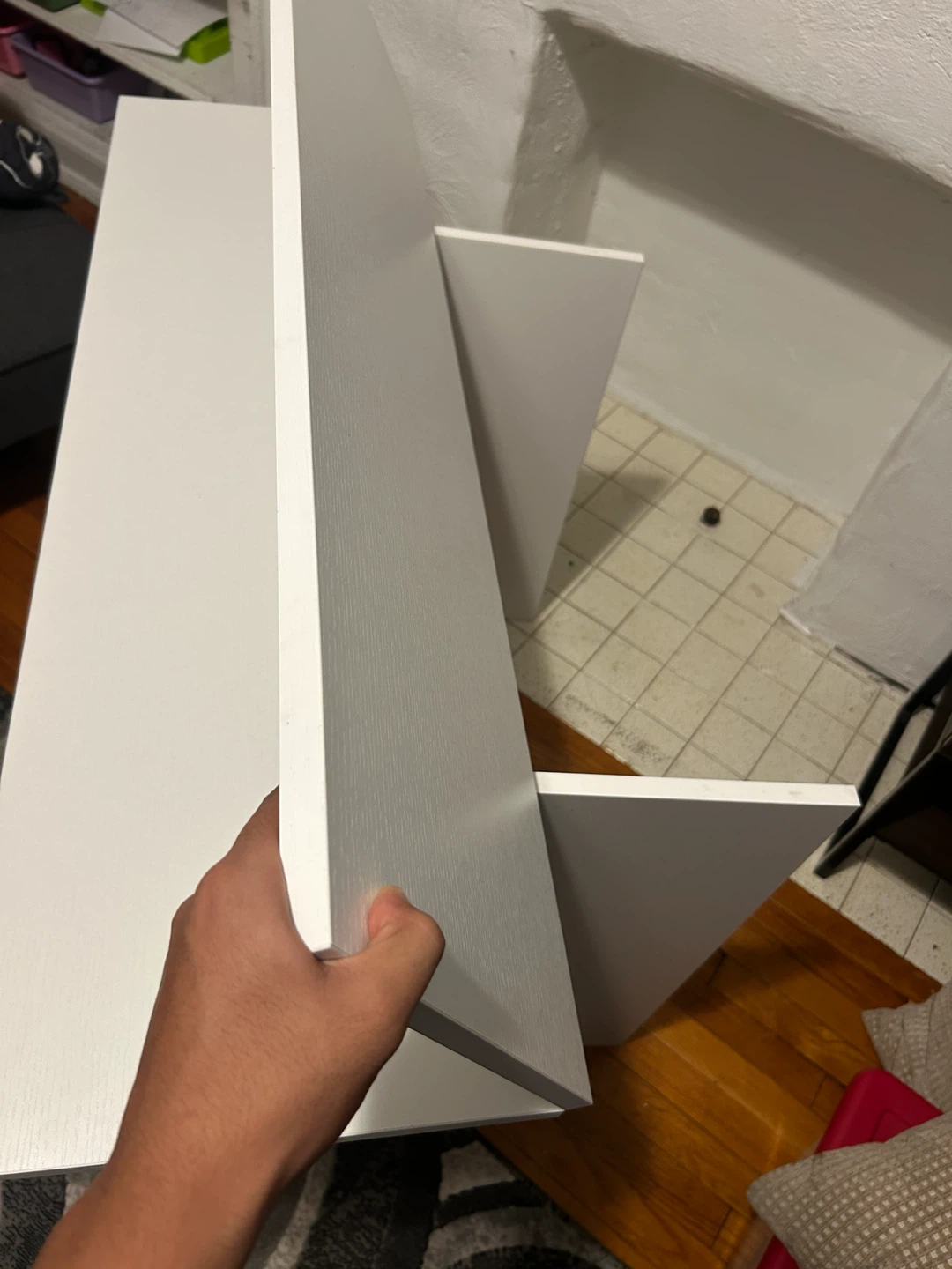 White Console Table with Shelf - photo 3