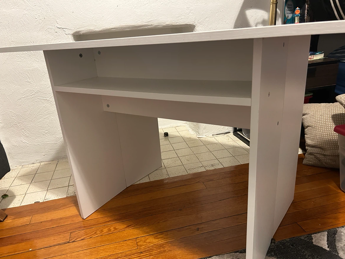 White Console Table with Shelf - photo 5