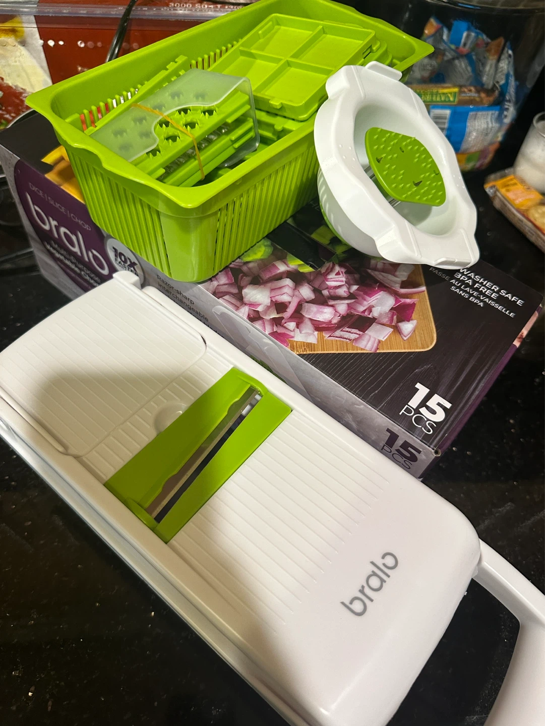 Bralo 15-Piece Vegetable Chopper, Slicer, and Dicers