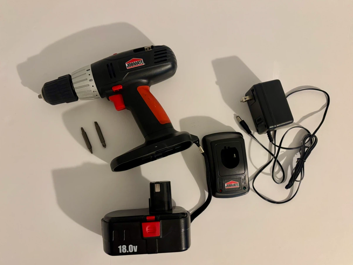 JOBMATE 18.0V Cordless Drill with Charger and Battery