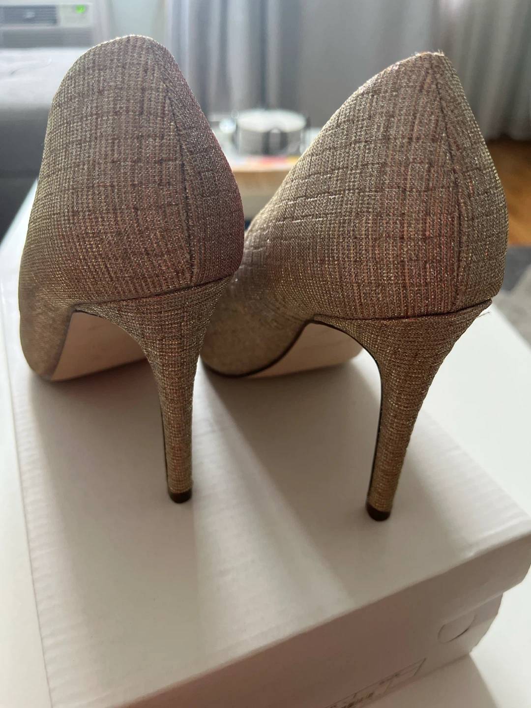 Quality Spring Women's Heels Rose Gold Glitter Pumps - photo 3