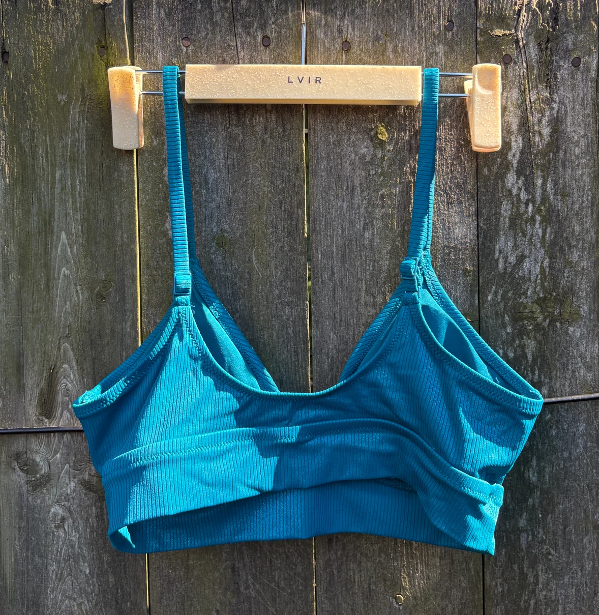 Aerie Ribbed Triangle Bikini Top - Blue - photo 2