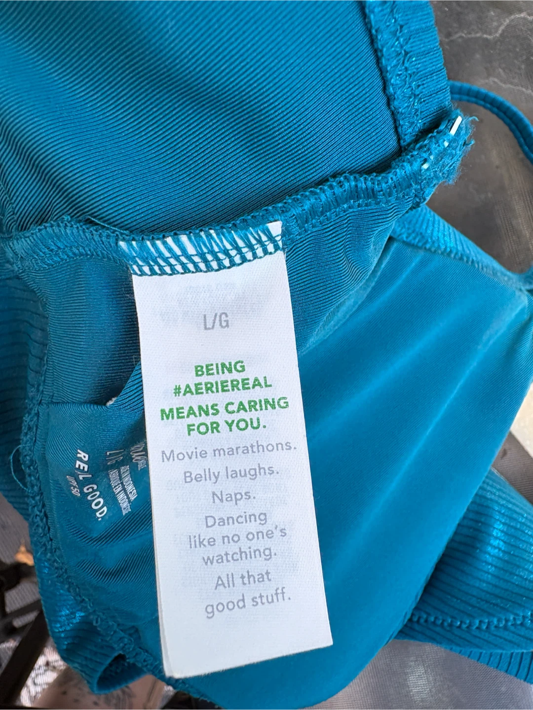 Aerie Ribbed Triangle Bikini Top - Blue - photo 3