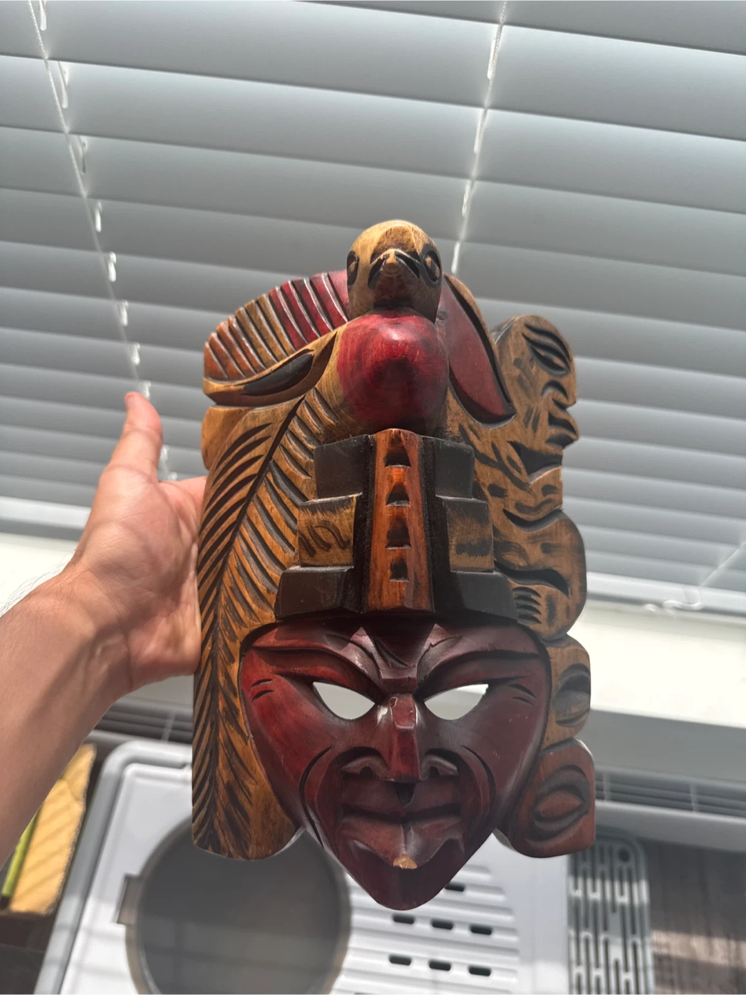 Hand Carved Wooden Mask Wall Decor
